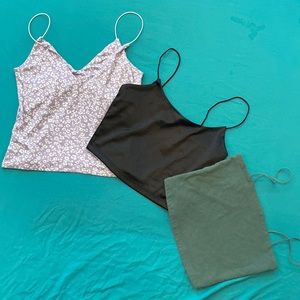 Lot of 3 XS Crop Camis.